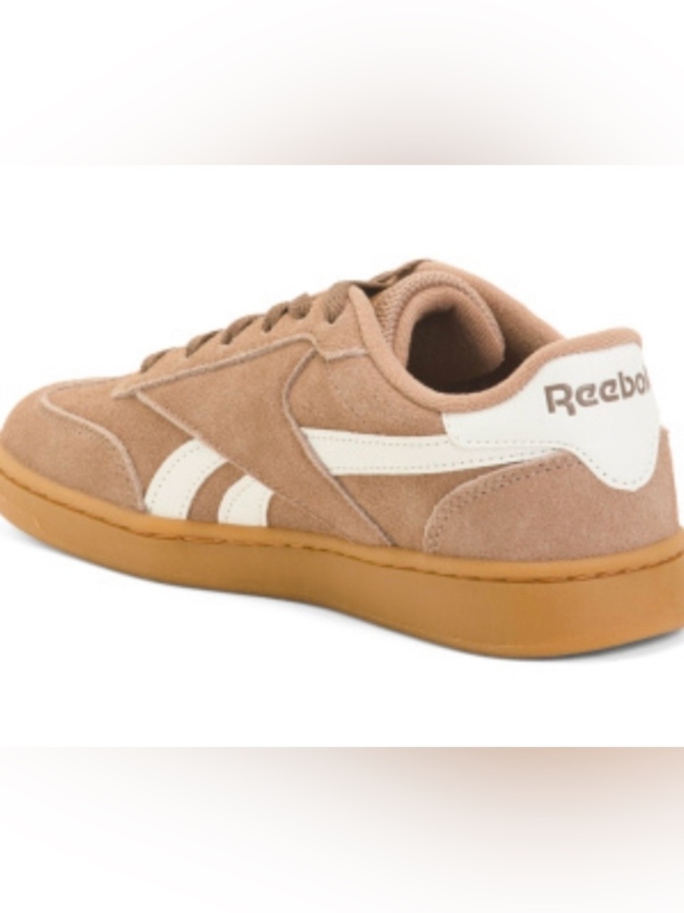 NWT Reebok forte Lounger Tan Suede Sneakers with White Stripes